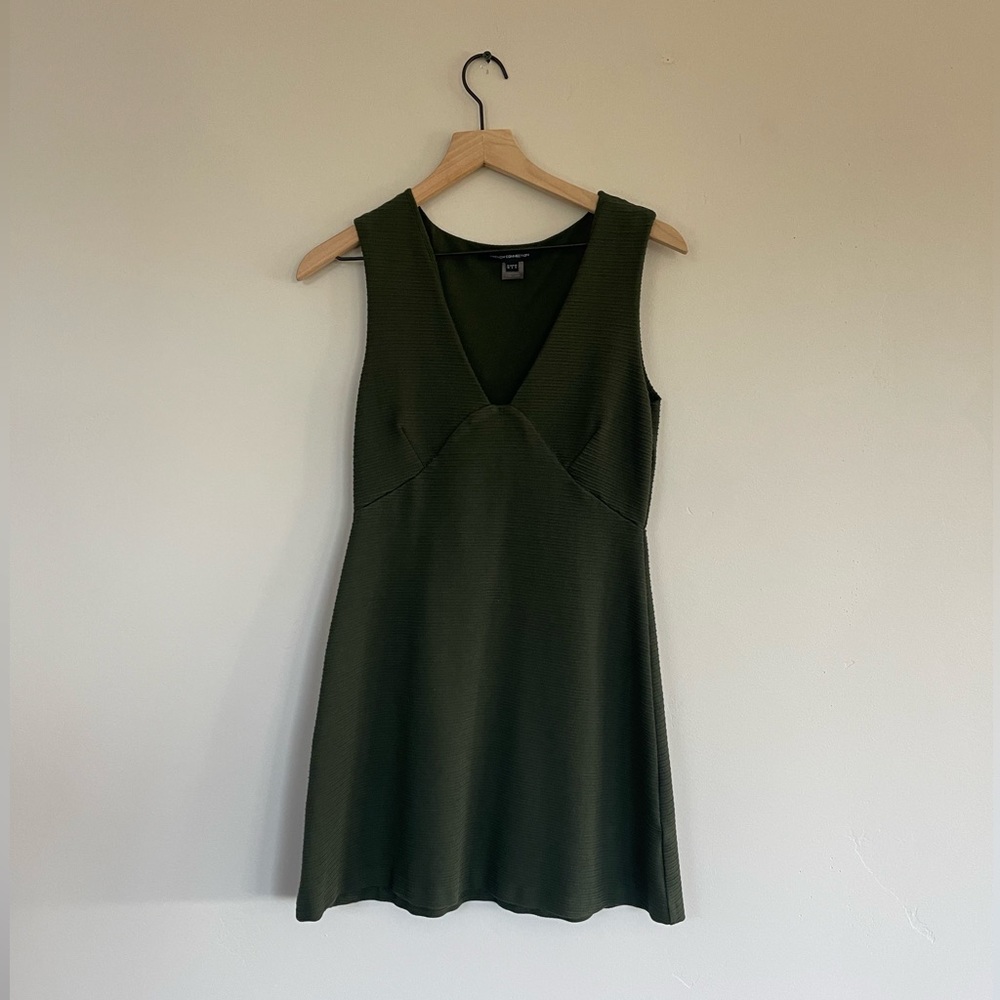 French Connection Oliverio green mini dress size 6.